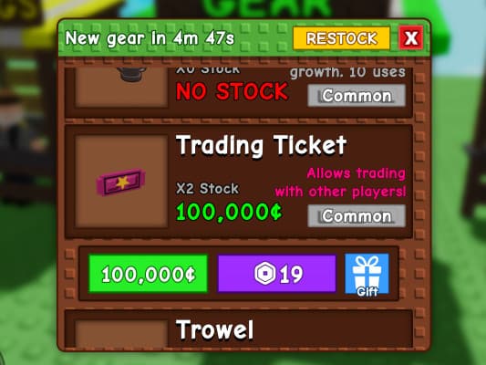 Grow a Garden (Roblox) - Trading Ticket — Trading Ticket