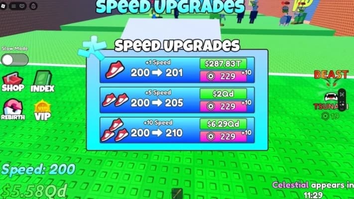 Escape Tsunami for Brainrots (Roblox) - +200 Speed — 200 Speed Upgrade